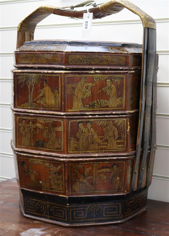 A pair of Chinese lacquer boxes, H.60cm